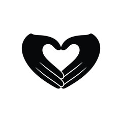 Obraz premium love hand shape vector silhouette