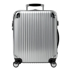 Silver Luggage on transparent background