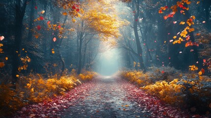 Fototapeta premium grunge background with autumn leaves