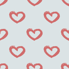 Seamless pattern with hand drawn heart doodle for decorative print, wrapping paper, greeting cards and fabric