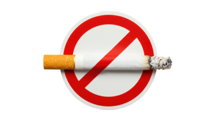 Isolated No Smoking Sign with Cigarette