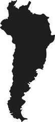 Argentina black map silhouette vector style with white background