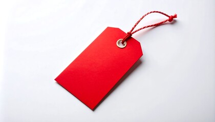 Red Blank Gift Tag on White.