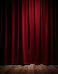 Dark red velvet curtain stage theater background