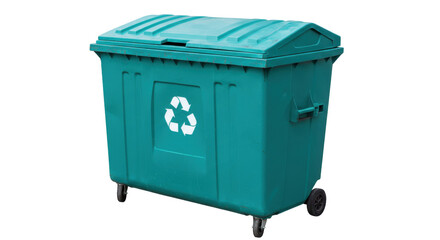 Isolated Green Trash Container