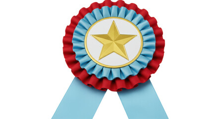 Isolated Award Ribbon with Gold Star