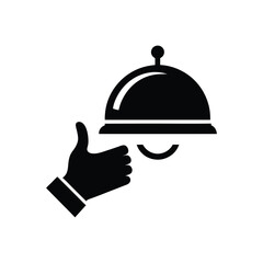 Waiter with Tray Vector Illustration – Professional Restaurant Service Graphic for Menus, Hospitality, or Culinary Branding Projects
