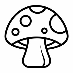 Mushroom outline icon on white background
