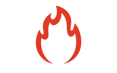 Vector art of Stylized red flame isolated on white background