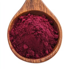 Deep burgundy powder in wooden spoon (1)