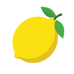 yellow juicy lemon vector icon isolated on white background