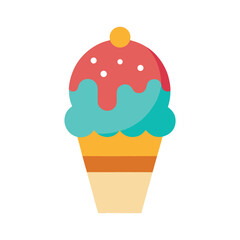 ice cream cone vector icon on white background
