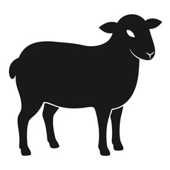 sheep silhouette icon on white background