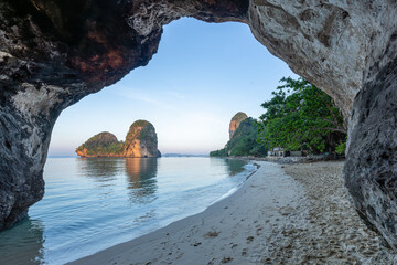 Rock cave at Phra Nang Beach, Ao Nang, Krabi Province, Thailand