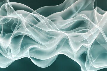 Obraz premium Ethereal Wisps of Smoke Flowing Gracefully Across a Dark Background