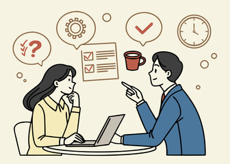 two professional are engaged in a conversation