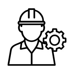 Engineer man icon on white background vector
Vector line profession icon