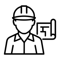 Icon man foreman on white background vector
Vector line icon profession