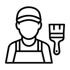 Icon man painter builder on white background vector
Vector line icon profession