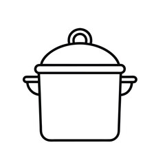 Stainless Steel Pot Vector Illustration Isolated on White Background – Kitchenware Graphic for Culinary, Menu, or Packaging Design