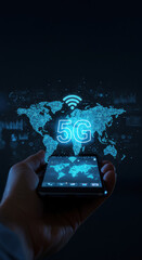 5G Connectivity: Global Network on Your Phone, High-Speed Mobile Technology, Wireless Internet, Data Analysis & Digital World