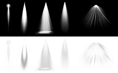PNG Diverse spotlight beam effects, element set on transparent background