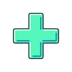 Obraz premium Green medical cross symbol, for healthcare design