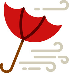 Umbrella Wind Flat Icon