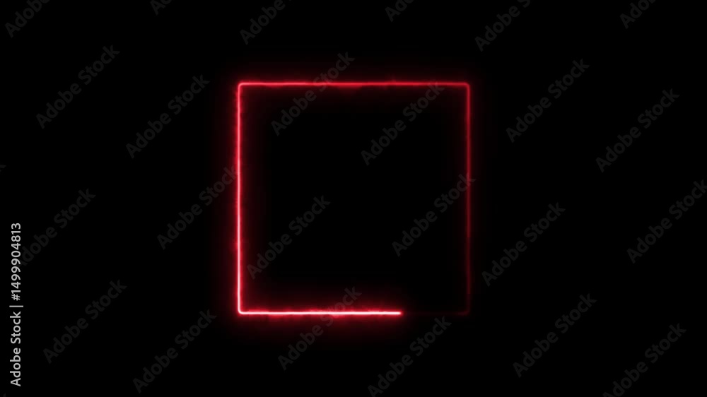 Aufkleber rectangle animation on black background. animated glowing rectangle neon frame background. abstract 