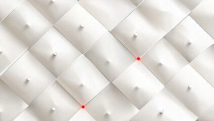 Fototapeta premium White quilted squares with red dots