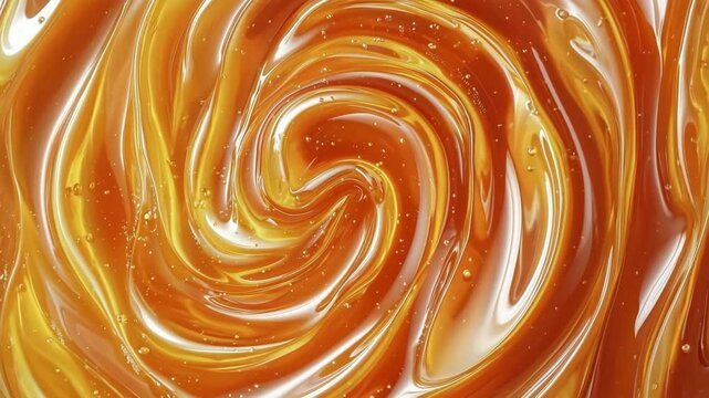 Fruit jam swirl with glossy texture and soft shine in close up view