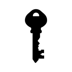 Vintage key silhouette vector flat illustration design.