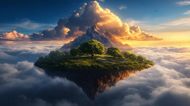 Floating Island Paradise: A Surreal Mountaintop Haven