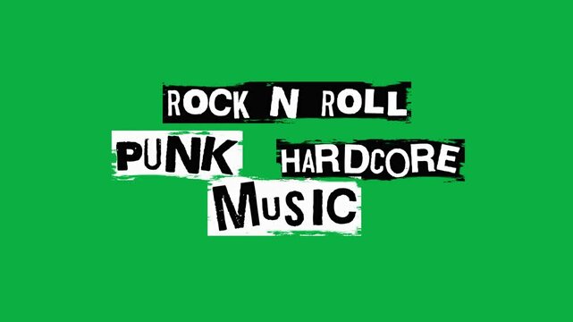 Rock, Punk, Hardcore Music Green Screen animation, Vibrant Green Screen Footage Perfect for Keying Compositing and Post Production Projects
