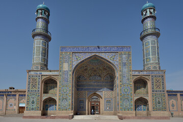 MEDIAEVAL BLUE MOSQUE IN THE CITY OF HERAT IN WESTERN AFGHANISTAN