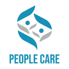 people care flat minimalist logo design