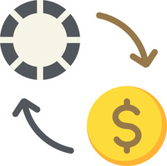 Poker Exchange Flat Icon