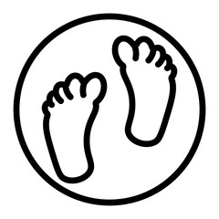 Baby Footprints Vector Line Icon Design