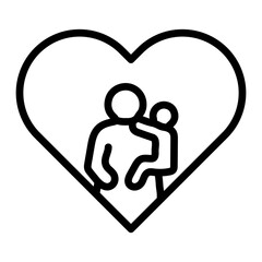 Family Love Vector Line Icon Design