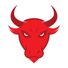 red angry bull with hons