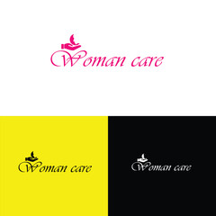 Woman care logo vector template.