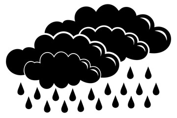 Black weather symbol silhouette vector isolated on transparent background