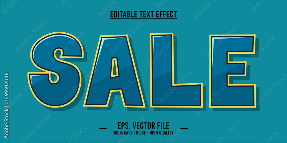 Poster sale text effect template with editable 3d style font effect. eps vector file
