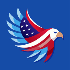 American Eagle Logo Design, Patriotic Bird Graphic