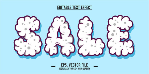 sale text effect template with editable 3d style font effect. eps vector file