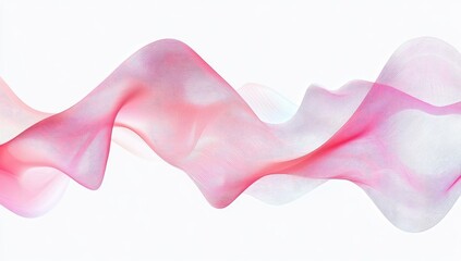 Delicate pink and white flowing lines on white background