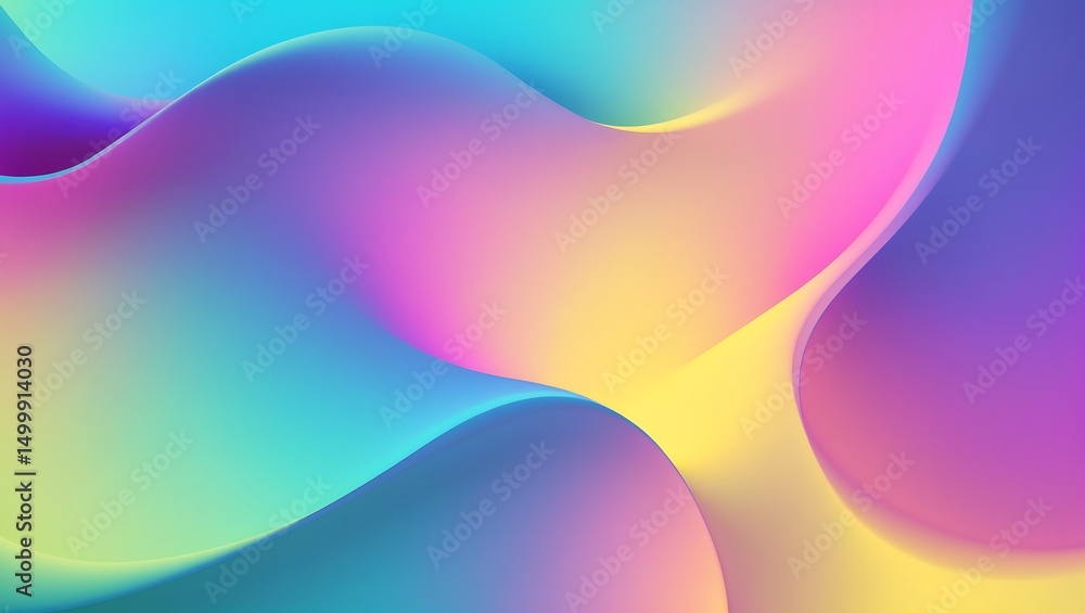 Poster abstract colorful flowing shapes background with vibrant gradient color and modern design