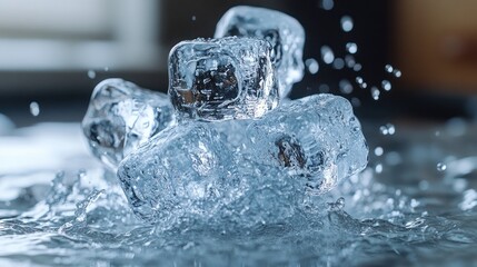 ice cubes in water