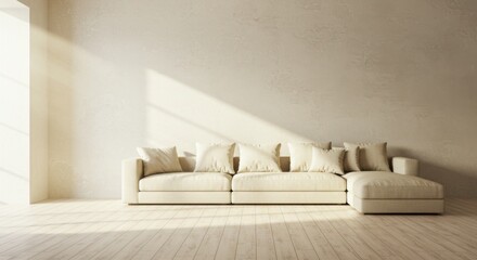 Limestone Room with Sand Sectional