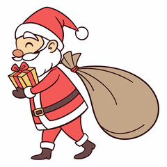 santa claus with a bag of gifts